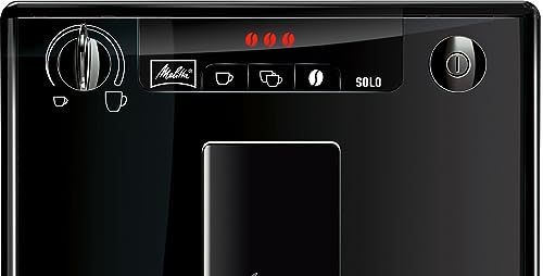 Melitta Solo Kaffeevollautomat, kompakt, höhenverstellbarer Auslauf, abnehmbarer Wassertank, Pure Black