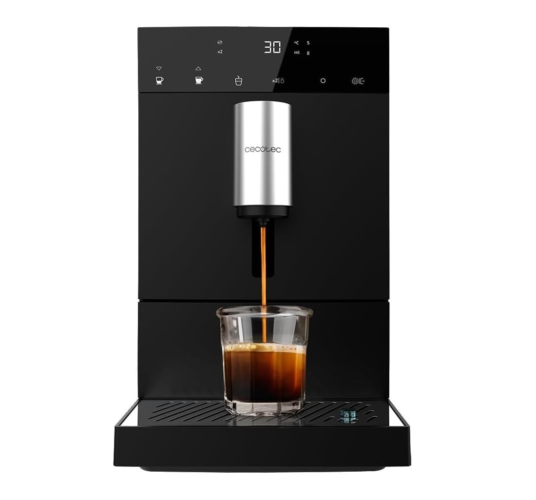 Cecotec Cremmaet Compact Kaffeevollautomat, 1350 W, 19 Bar, Thermoblock, 150 g Bohnenbehälter, 1,1 L Wassertank, automatische Reinigung