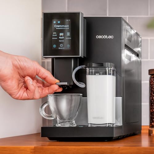 Cecotec Cremmaet Compactccino Kaffeevollautomat, 19 Bar, Thermoblock, Bohnenmahlwerk 150 g, 1,1 L Wassertank, 400 ml Milchbehälter, Black Rose