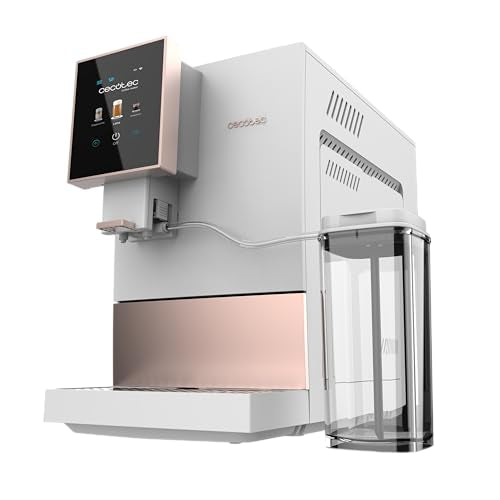 Cecotec Cremmaet Compactccino Kaffeevollautomat, 19 Bar, Thermoblock, Bohnenmahlwerk 150 g, 1,1 L Wassertank, 400 ml Milchbehälter, Black Rose