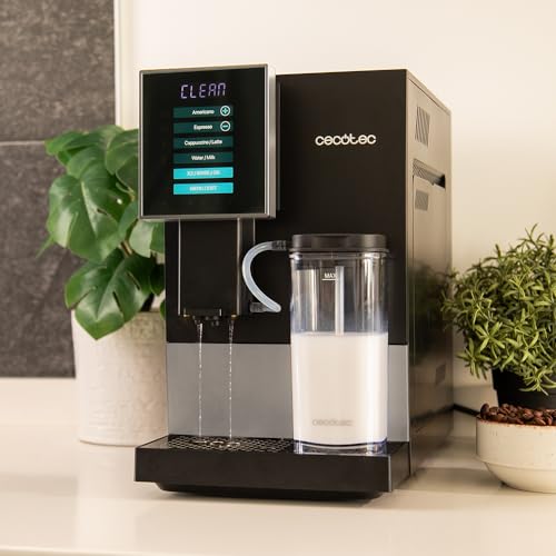Cecotec Cremmaet Compactccino Kaffeevollautomat, 19 Bar, Thermoblock, Bohnenmahlwerk 150 g, 1,1 L Wassertank, 400 ml Milchbehälter, Black Rose
