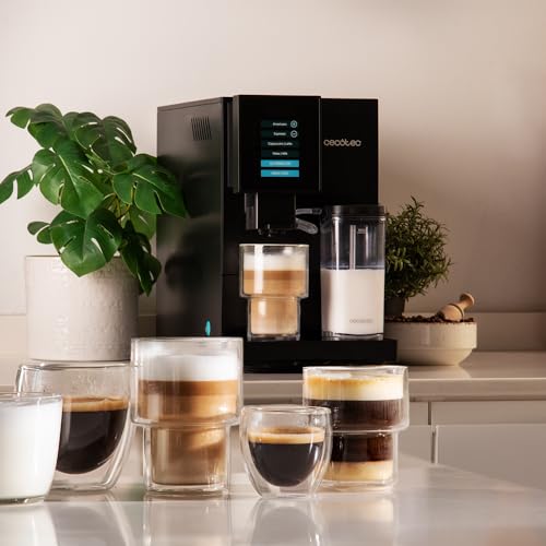 Cecotec Cremmaet Compactccino Kaffeevollautomat, 19 Bar, Thermoblock, Bohnenmahlwerk 150 g, 1,1 L Wassertank, 400 ml Milchbehälter, Black Rose