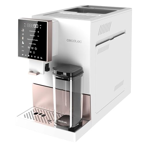 Cecotec Cremmaet Compactccino Kaffeevollautomat, 19 Bar, Thermoblock, Bohnenmahlwerk 150 g, 1,1 L Wassertank, 400 ml Milchbehälter, Black Rose