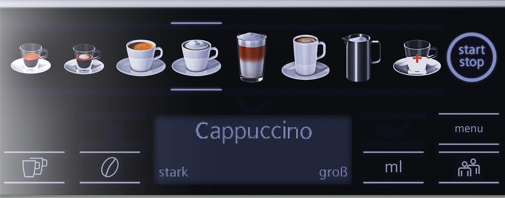 Siemens EQ.6 Plus s300 TE653501DE Kaffeevollautomat, 1500 W, Keramikmahlwerk, Touch-Sensor Bedienung, personalisierte Getränke, Silber