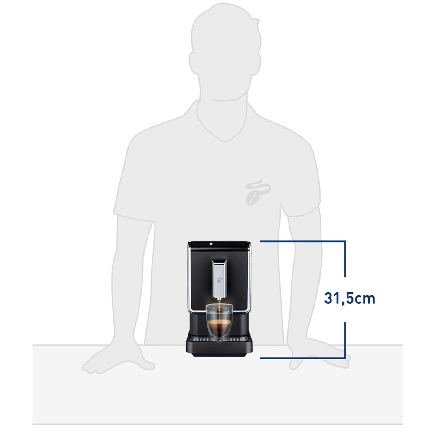 Tchibo Kaffeevollautomat Esperto Pro mit One Touch Funktion für Caffè Crema, Espresso und Milchspezialitäten, Anthrazit