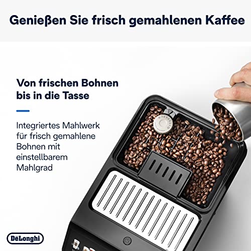 De'Longhi Eletta Explore ECAM452.67.G Kaffeevollautomat mit LatteCrema, Heiße & Kalte Getränke, 3,5" TFT Touchscreen, inkl. Kaffeekanne, Dunkelgrau
