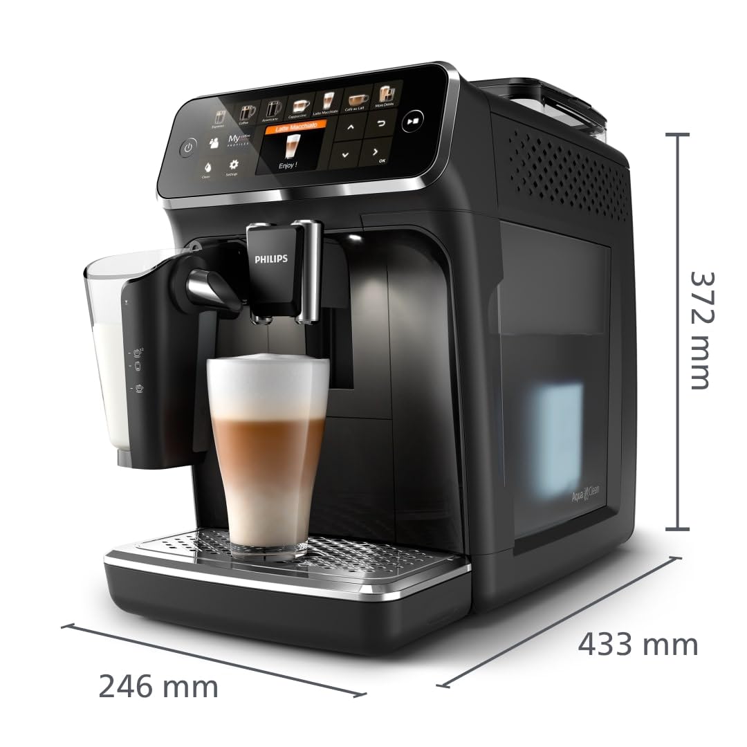 Philips Series 5400 EP5441/50 Kaffeevollautomat, 12 Getränke, LatteGo, TFT-Display, personalisierbar, Schwarz/Edelstahl