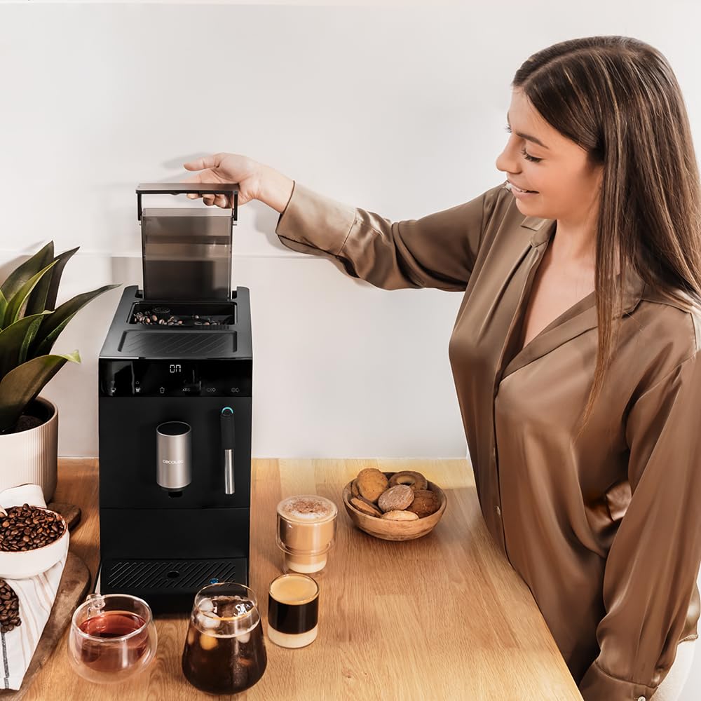 Cecotec Cremmaet Compact Kaffeevollautomat, 1350 W, 19 Bar, Thermoblock, 150 g Bohnenbehälter, 1,1 L Wassertank, automatische Reinigung