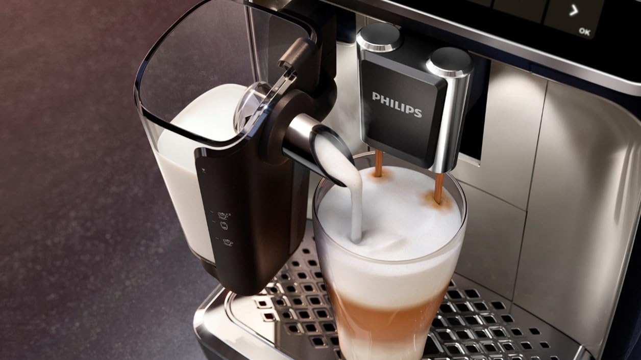 Philips Series 5400 EP5441/50 Kaffeevollautomat, 12 Getränke, LatteGo, TFT-Display, personalisierbar, Schwarz/Edelstahl