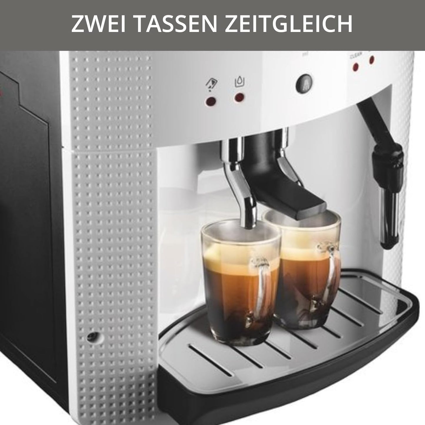 Krups Arabica Picto Kaffeevollautomat, Milchschaumdüse, 2-Tassen-Funktion, Drehregler, Einfache Reinigung, Kaffeemaschine, Schwarz, EA810870