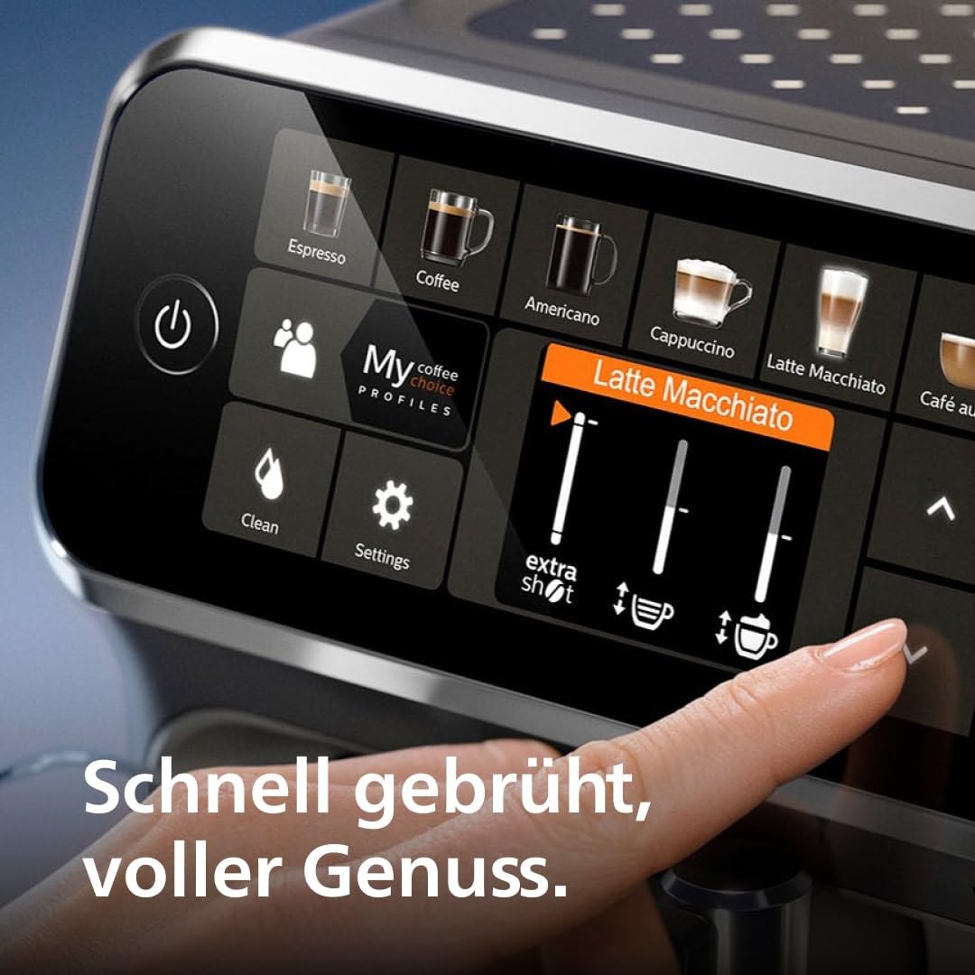 Philips Series 5400 EP5441/50 Kaffeevollautomat, 12 Getränke, LatteGo, TFT-Display, personalisierbar, Schwarz/Edelstahl