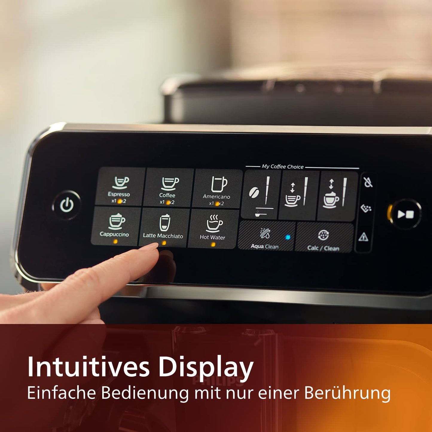 Philips Series 3200 EP3221/40 Kaffeevollautomat, Milchaufschäumer, 4 Spezialitäten, Touchdisplay, Schwarz