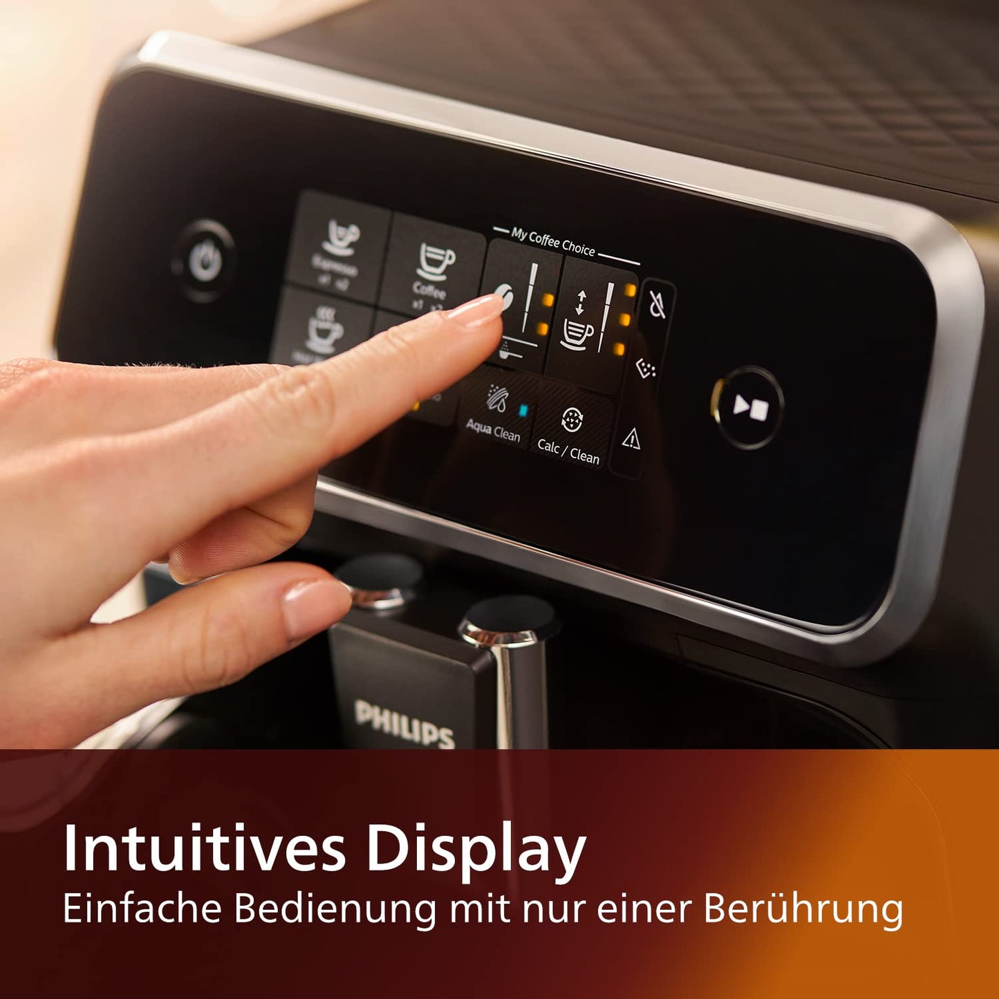 Philips Series 3200 Kaffeevollautomat – LatteGo Milchsystem, 5 Kaffeespezialitäten, Intuitives Touchdisplay, Silber (EP3246/70)