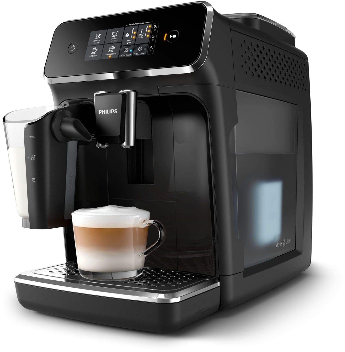 Philips Series 3200 Kaffeevollautomat – LatteGo Milchsystem, 5 Kaffeespezialitäten, Intuitives Touchdisplay, Silber (EP3246/70)