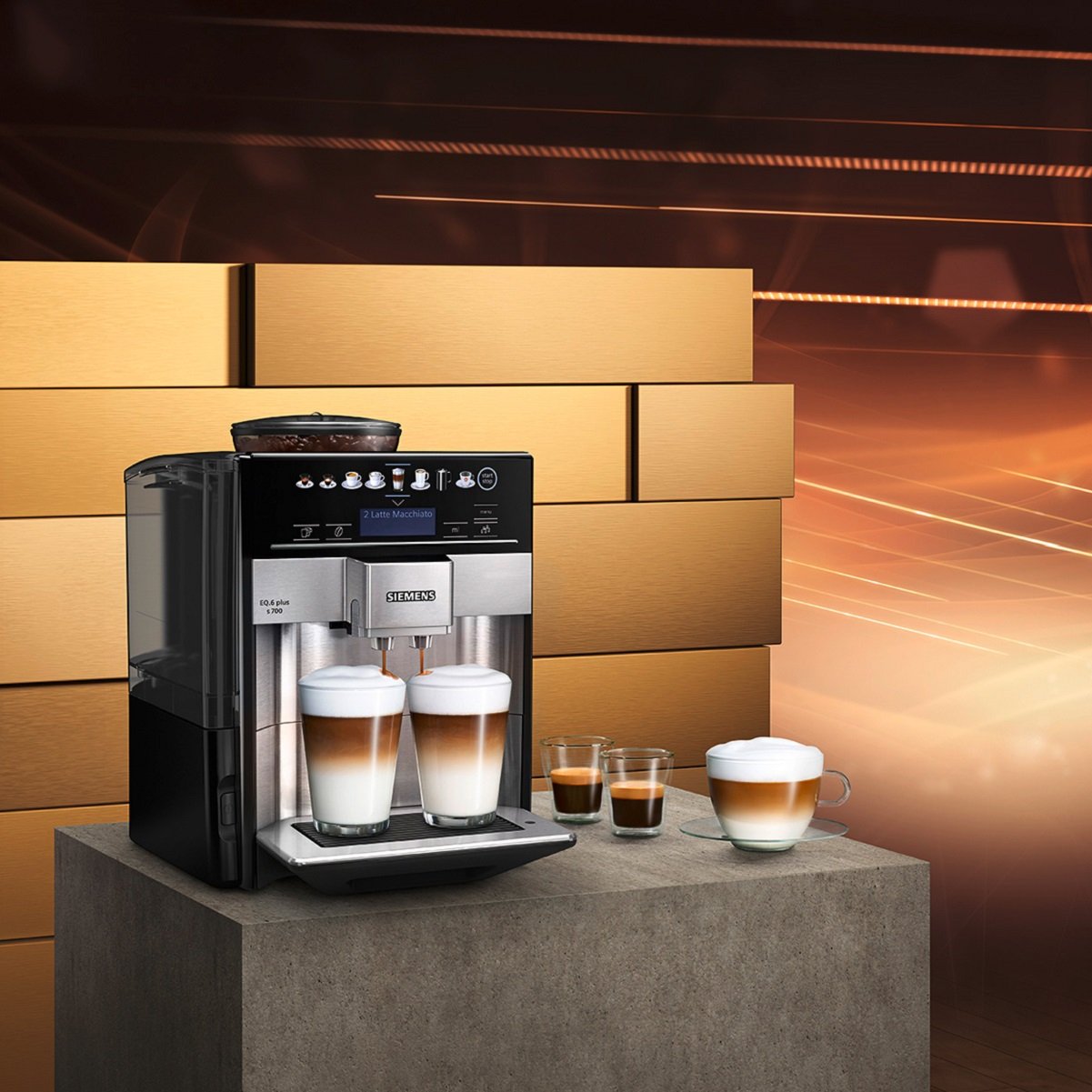 Siemens EQ6 Plus s700 TE657503DE Kaffeevollautomat, Edelstahl, Milchaufschäumer, Keramikmahlwerk, Doppeltassenfunktion, 1500 W
