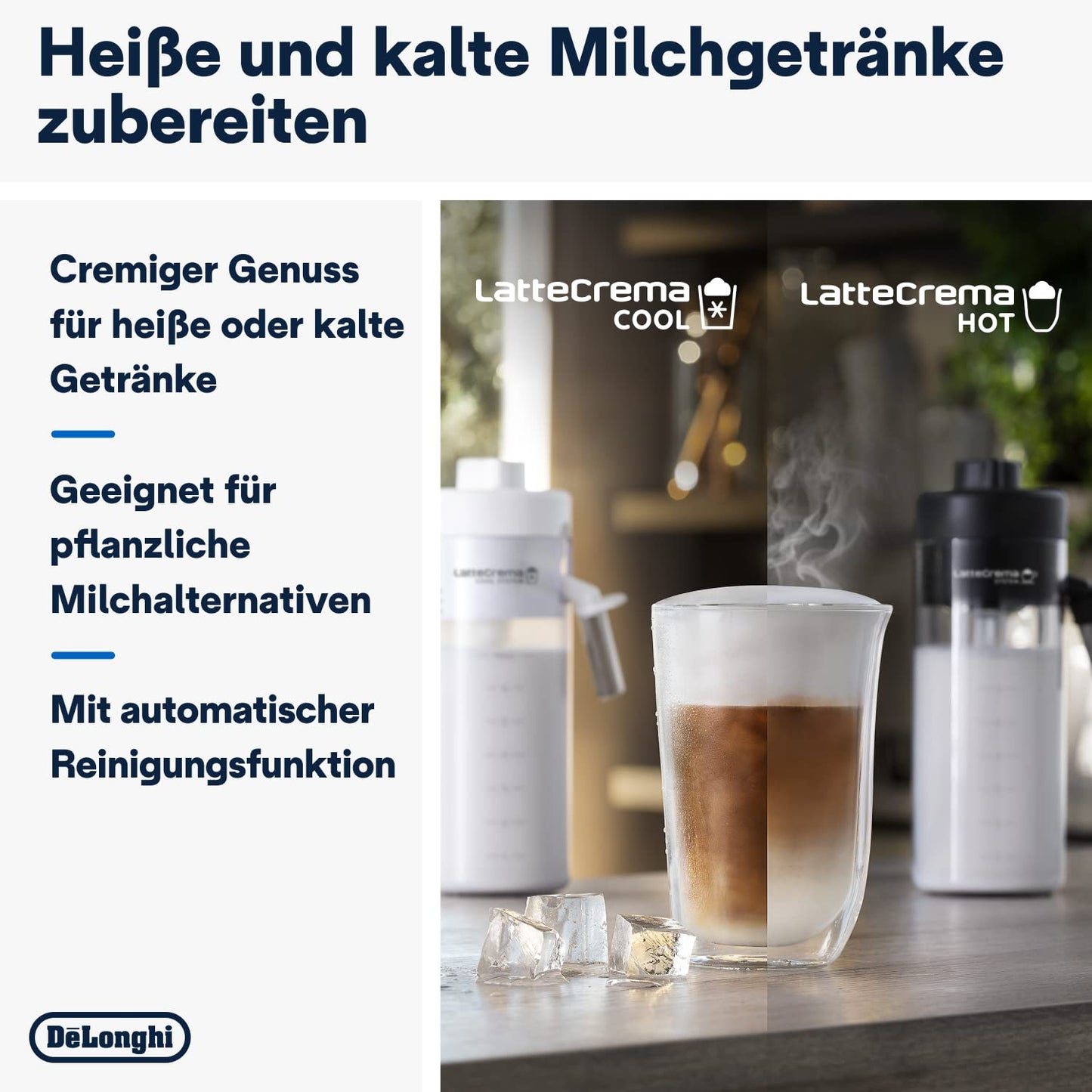 De'Longhi Eletta Explore ECAM452.67.G Kaffeevollautomat mit LatteCrema, Heiße & Kalte Getränke, 3,5" TFT Touchscreen, inkl. Kaffeekanne, Dunkelgrau