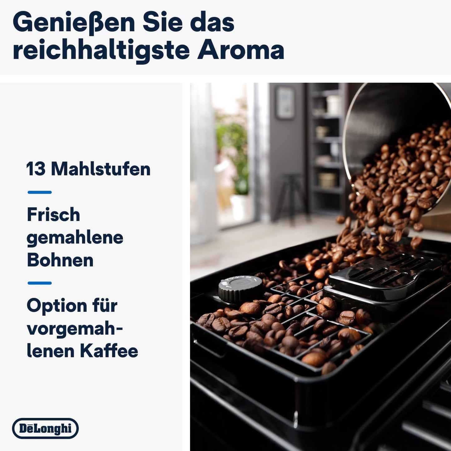 De'Longhi Magnifica S ECAM 22.110.B Kaffeevollautomat, Milchaufschäumer, Direktwahltasten, 2-Tassen-Funktion, 1,8 L Wassertank, Schwarz/Silber
