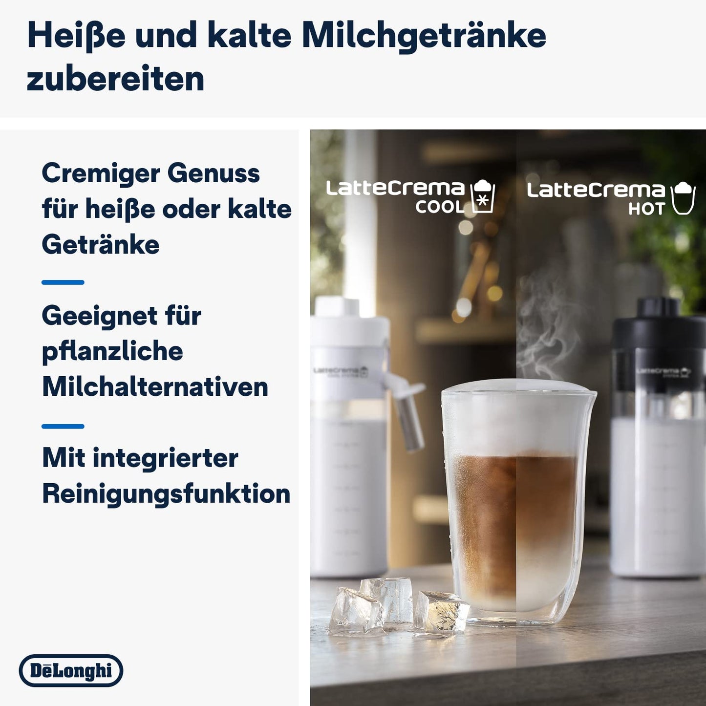 De'Longhi Eletta Explore ECAM452.67.G Kaffeevollautomat mit LatteCrema, Heiße & Kalte Getränke, 3,5" TFT Touchscreen, inkl. Kaffeekanne, Dunkelgrau