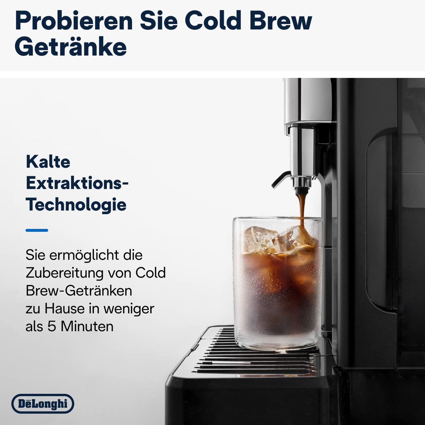 De'Longhi Eletta Explore ECAM452.67.G Kaffeevollautomat mit LatteCrema, Heiße & Kalte Getränke, 3,5" TFT Touchscreen, inkl. Kaffeekanne, Dunkelgrau