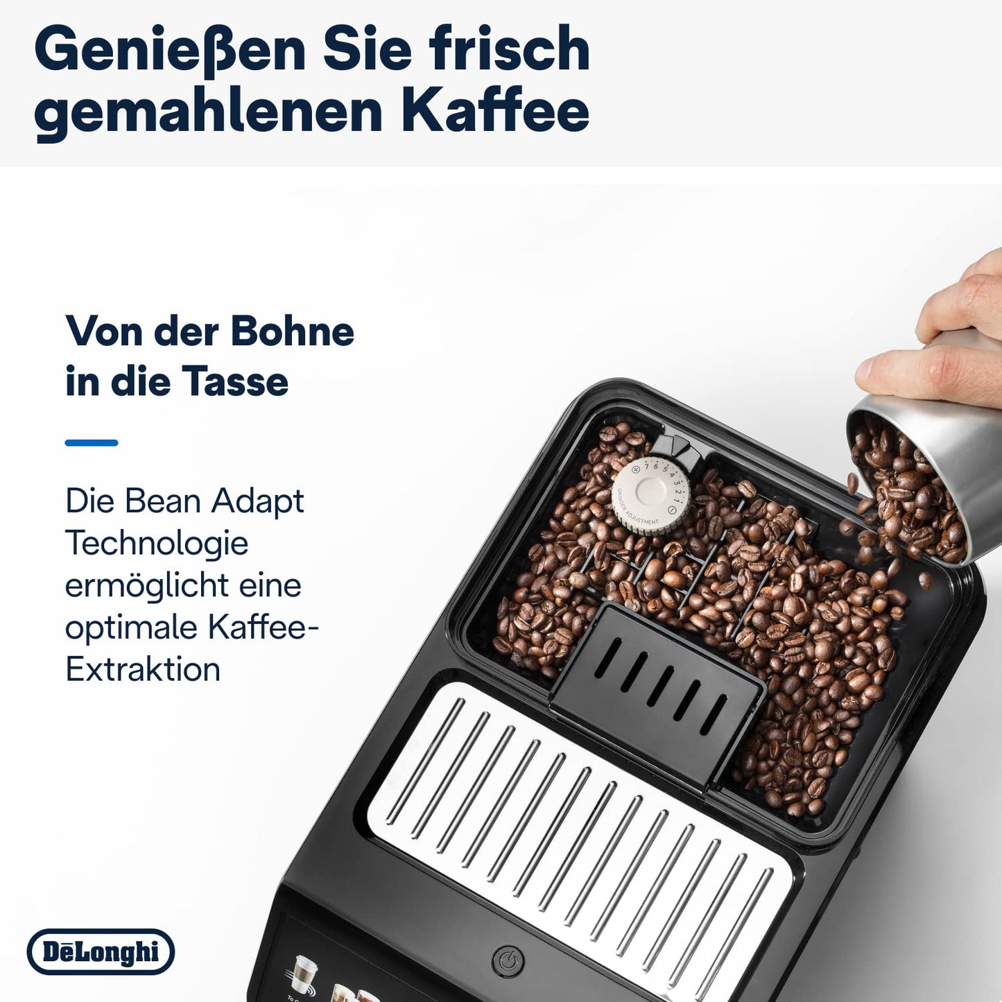 De'Longhi Eletta Explore ECAM452.67.G Kaffeevollautomat mit LatteCrema, Heiße & Kalte Getränke, 3,5" TFT Touchscreen, inkl. Kaffeekanne, Dunkelgrau