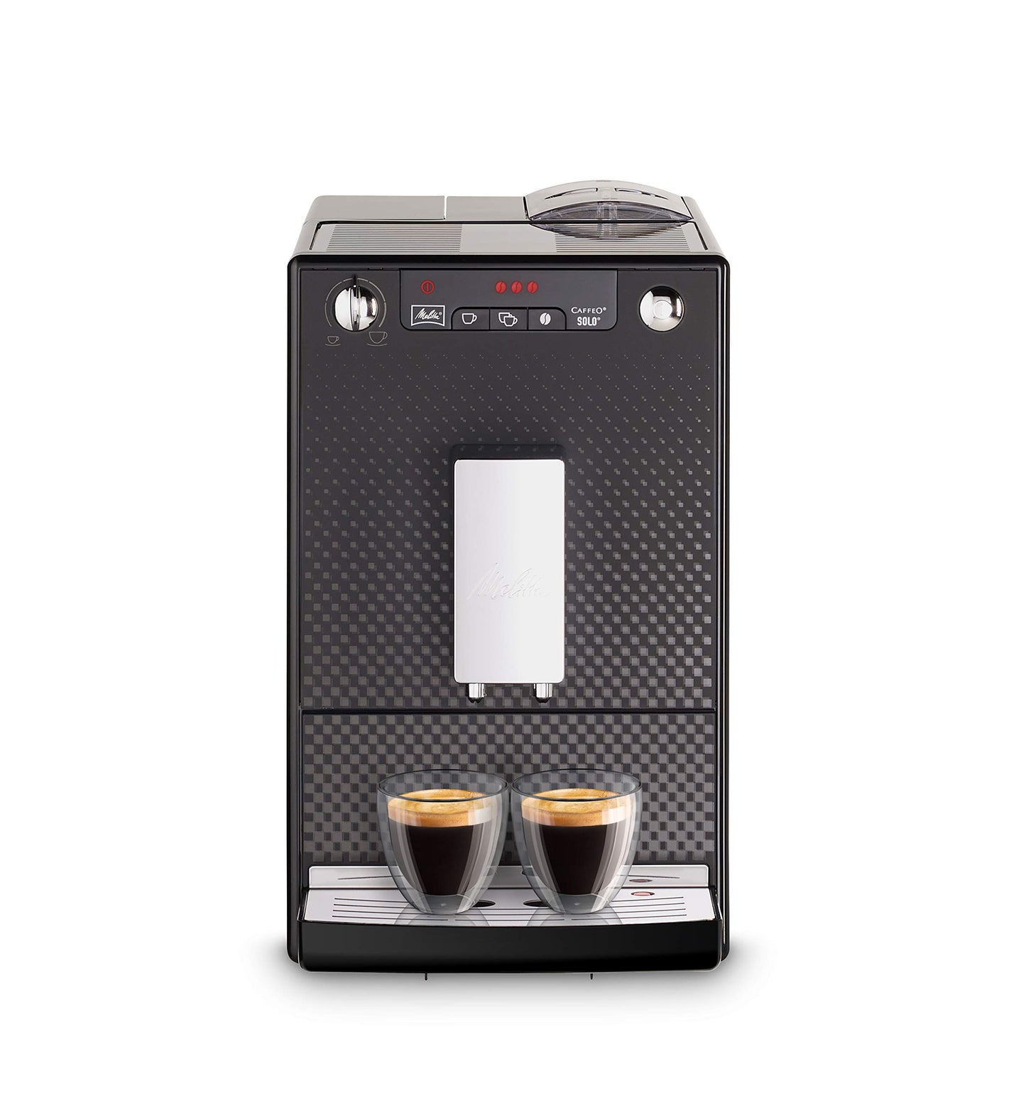 Melitta Solo Kaffeevollautomat, kompakt, höhenverstellbarer Auslauf, abnehmbarer Wassertank, Pure Black