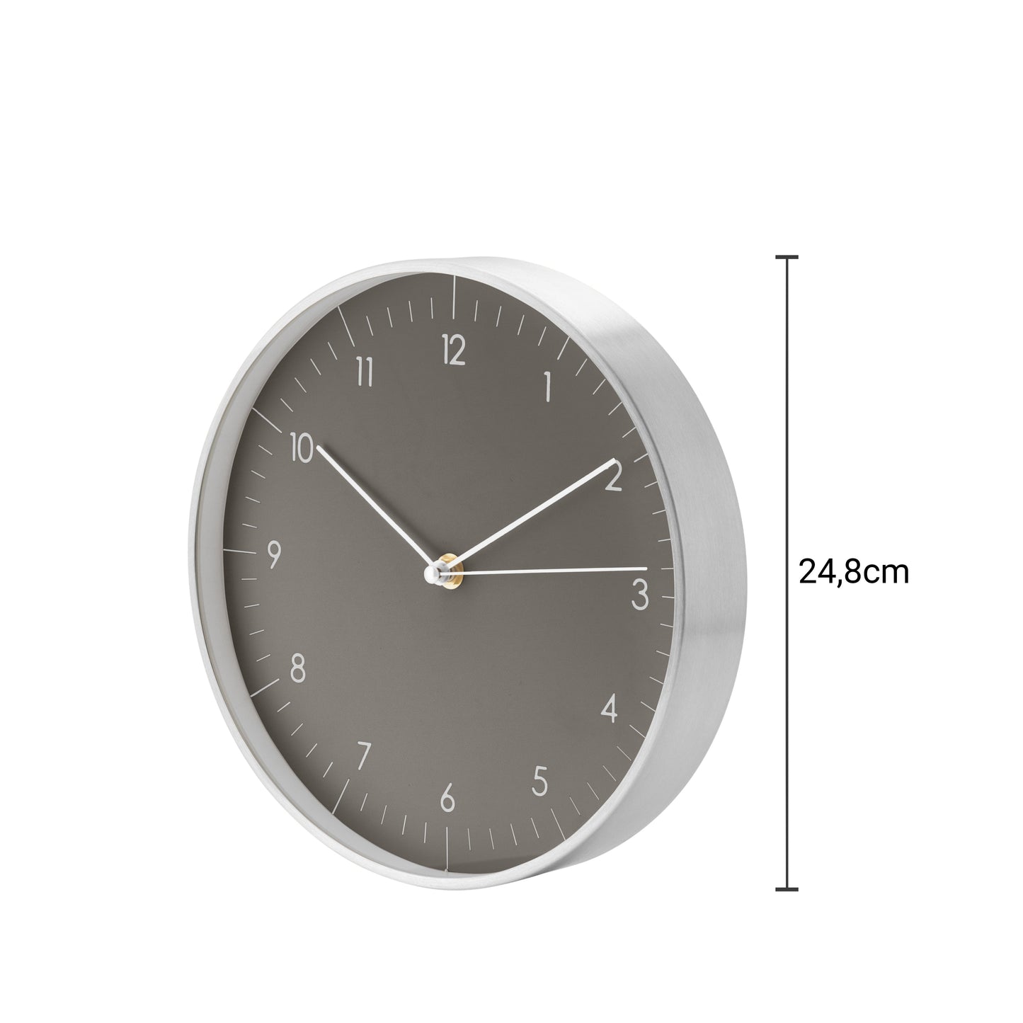 Wanduhr, Grau und Silber