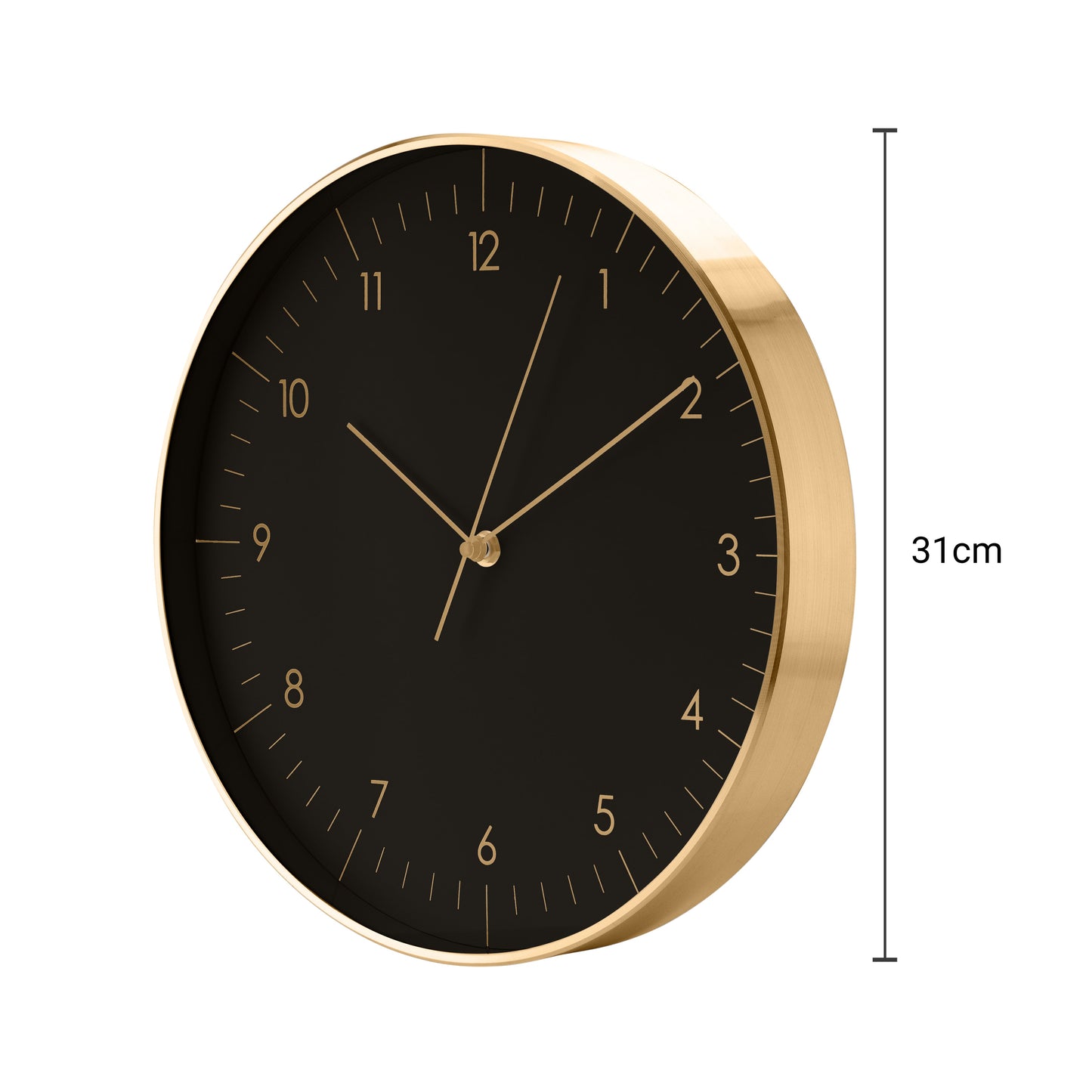 Große Wanduhr, Schwarz und Gold