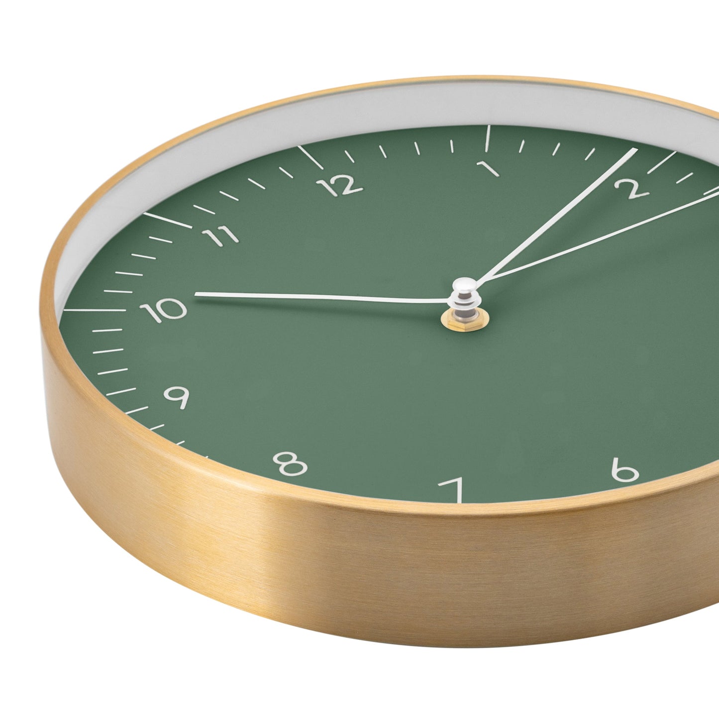 Wanduhr, Grün und Gold