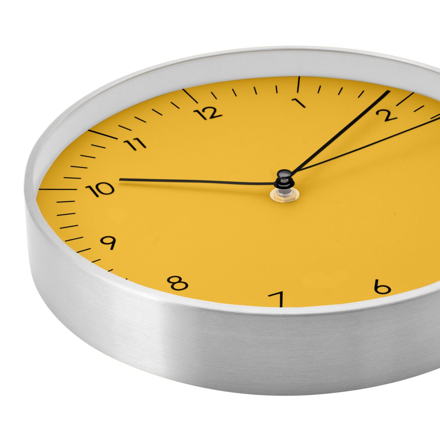 Wanduhr, Gelb und Silber