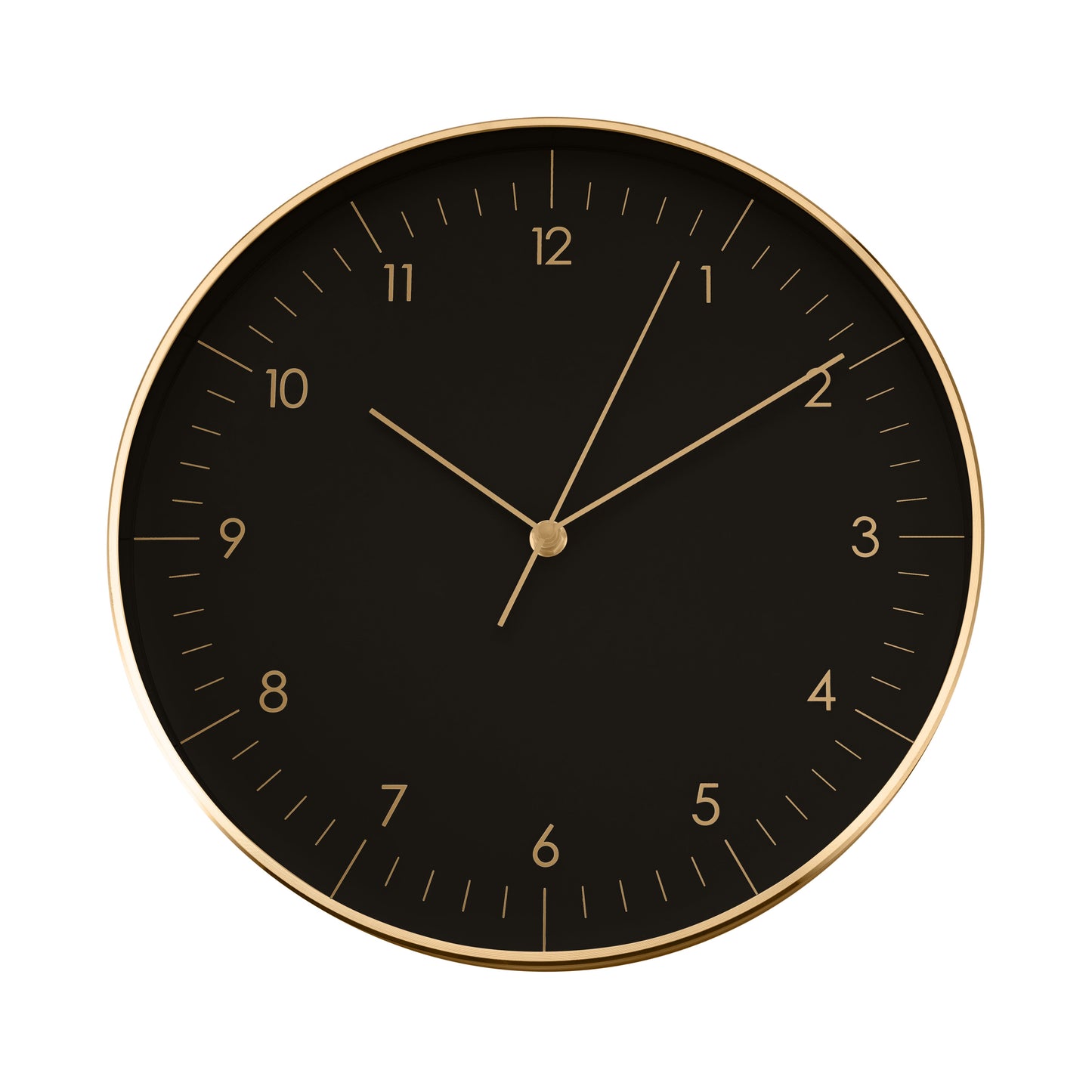 Große Wanduhr, Schwarz und Gold