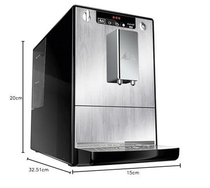 Melitta Solo Kaffeevollautomat, kompakt, höhenverstellbarer Auslauf, abnehmbarer Wassertank, Pure Black