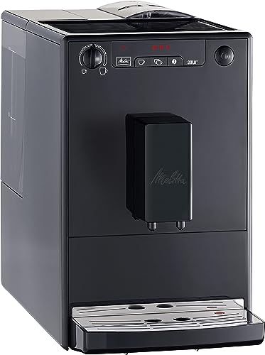 Melitta Solo Kaffeevollautomat, kompakt, höhenverstellbarer Auslauf, abnehmbarer Wassertank, Pure Black