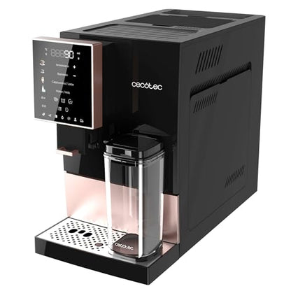 Cecotec Cremmaet Compactccino Kaffeevollautomat, 19 Bar, Thermoblock, Bohnenmahlwerk 150 g, 1,1 L Wassertank, 400 ml Milchbehälter, Black Rose