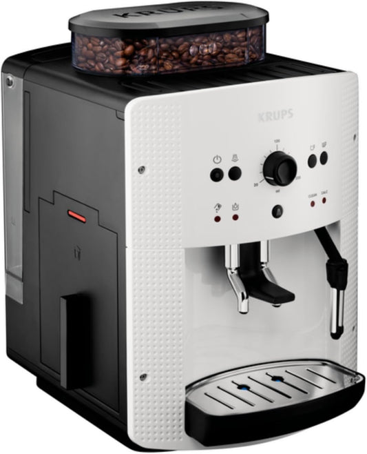 Krups Arabica Picto Kaffeevollautomat, Milchschaumdüse, 2-Tassen-Funktion, Drehregler, Einfache Reinigung, Kaffeemaschine, Schwarz, EA810870