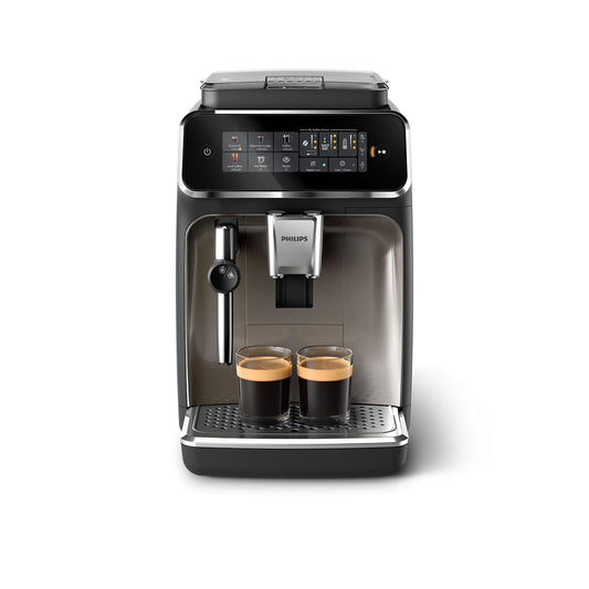 Philips Series 3300 EP3326/90 Kaffeevollautomat, 5 Getränke, Milchaufschäumer, Touchdisplay, Keramikmahlwerk, Schwarzchrom