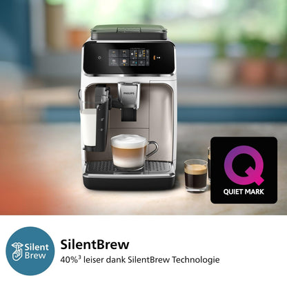 Philips Series 2300 EP2330/10 Kaffeevollautomat, 4 Getränke, LatteGo, Touchdisplay, Keramikmahlwerk, Schwarz