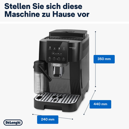 De'Longhi Magnifica S ECAM 22.110.B Kaffeevollautomat, Milchaufschäumer, Direktwahltasten, 2-Tassen-Funktion, 1,8 L Wassertank, Schwarz/Silber