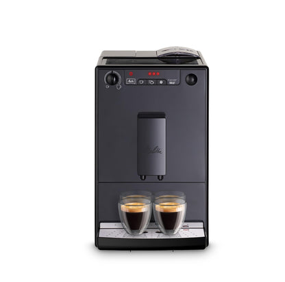 Melitta Solo Kaffeevollautomat, kompakt, höhenverstellbarer Auslauf, abnehmbarer Wassertank, Pure Black