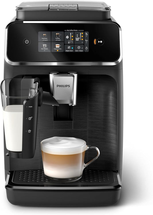 Philips Series 2300 EP2330/10 Kaffeevollautomat, 4 Getränke, LatteGo, Touchdisplay, Keramikmahlwerk, Schwarz