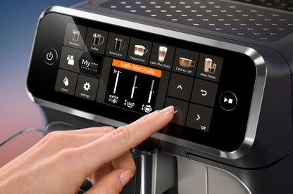 Philips Series 5400 EP5441/50 Kaffeevollautomat, 12 Getränke, LatteGo, TFT-Display, personalisierbar, Schwarz/Edelstahl