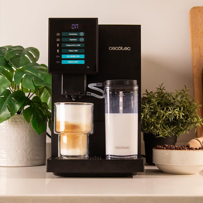 Cecotec Cremmaet Compactccino Kaffeevollautomat, 19 Bar, Thermoblock, Bohnenmahlwerk 150 g, 1,1 L Wassertank, 400 ml Milchbehälter, Black Rose