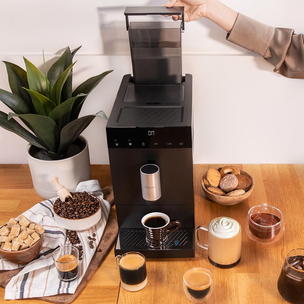 Cecotec Cremmaet Compact Kaffeevollautomat, 1350 W, 19 Bar, Thermoblock, 150 g Bohnenbehälter, 1,1 L Wassertank, automatische Reinigung