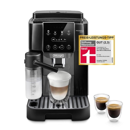 De'Longhi Magnifica S ECAM 22.110.B Kaffeevollautomat, Milchaufschäumer, Direktwahltasten, 2-Tassen-Funktion, 1,8 L Wassertank, Schwarz/Silber