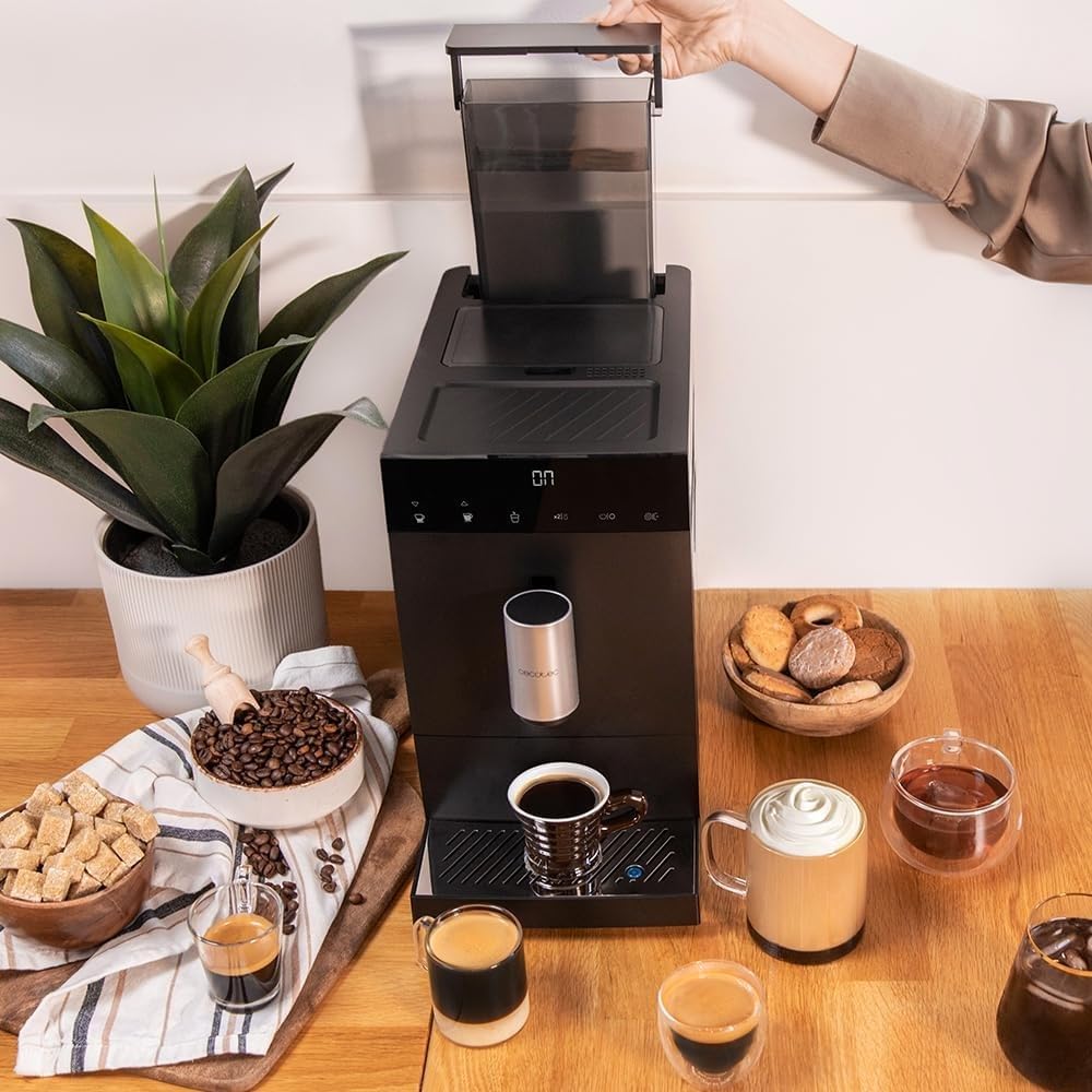 Cecotec Cremmaet Compact Kaffeevollautomat, 1350 W, 19 Bar, Thermoblock, 150 g Bohnenbehälter, 1,1 L Wassertank, automatische Reinigung