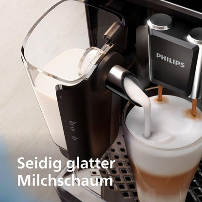 Philips Series 5400 EP5441/50 Kaffeevollautomat, 12 Getränke, LatteGo, TFT-Display, personalisierbar, Schwarz/Edelstahl