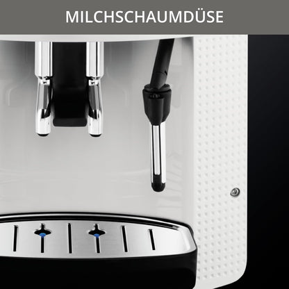 Krups Arabica Picto Kaffeevollautomat, Milchschaumdüse, 2-Tassen-Funktion, Drehregler, Einfache Reinigung, Kaffeemaschine, Schwarz, EA810870
