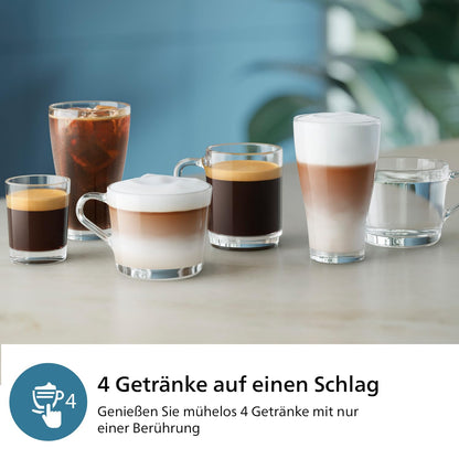 Philips Series 2300 EP2330/10 Kaffeevollautomat, 4 Getränke, LatteGo, Touchdisplay, Keramikmahlwerk, Schwarz