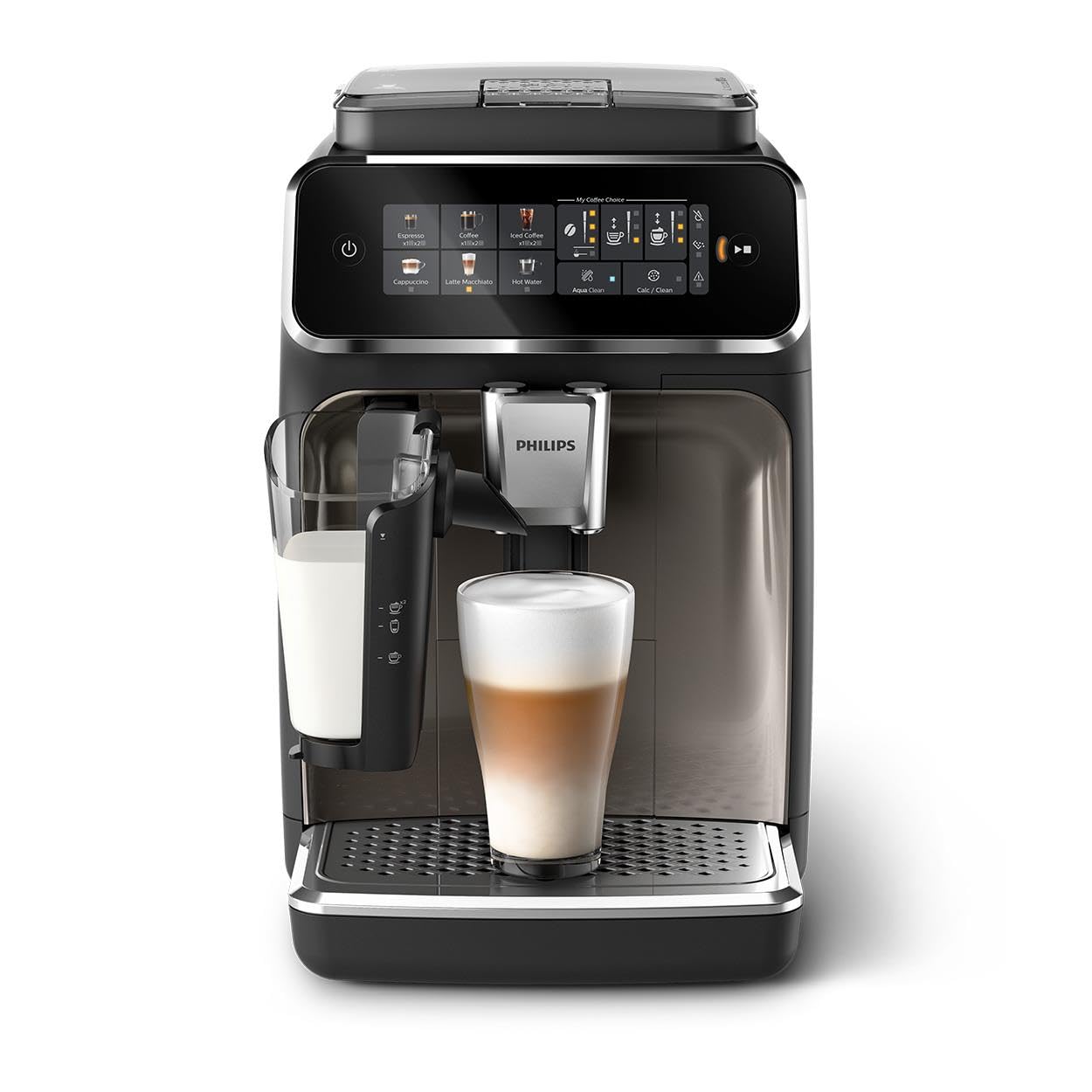 Philips Series 3300 EP3347/90 Kaffeevollautomat, 6 Getränke, LatteGo, Touchscreen, Keramikmahlwerk, Schwarzchrom