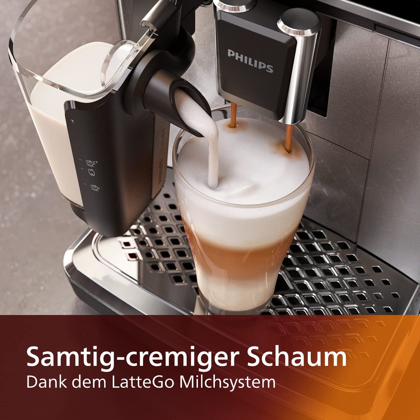 Philips Series 3200 EP3221/40 Kaffeevollautomat, Milchaufschäumer, 4 Spezialitäten, Touchdisplay, Schwarz