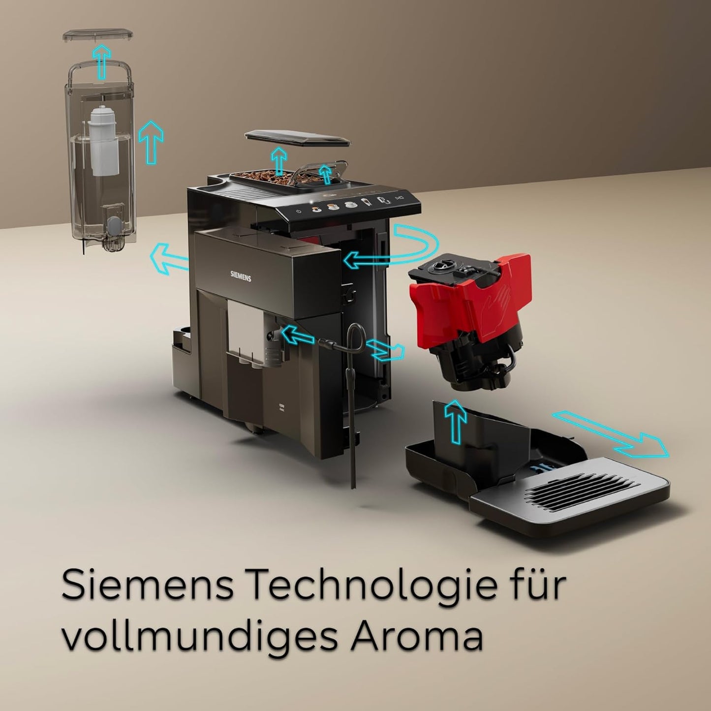 Siemens EQ500 TP511E19 Kaffeevollautomat, App-Steuerung, Cold Brew, Vollfarbdisplay, Doppeltassenfunktion, Auto-Dampfreinigung, Schwarz